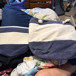 Navy and White Striped Tote Bags